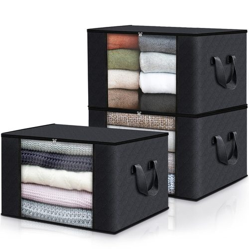  Hot Sale 3Layer Non-woven Handbag Foldable Comforters Blankets Organizer Ziplock Large Capacity Clothes Storag