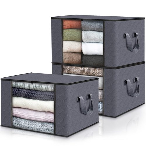  Hot Sale 3Layer Non-woven Handbag Foldable Comforters Blankets Organizer Ziplock Large Capacity Clothes Storag