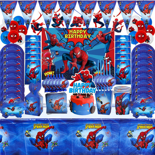 LUCKY Spiderman Birthday Party Decorations Candy Gift Cupcake Box Kids Superhero Party Supplies Party supplies
