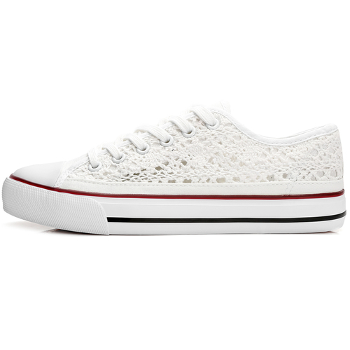  Casual Low Top White Canvas Shoes Women Classic Hollow Out Canvas Shoes For Ladies