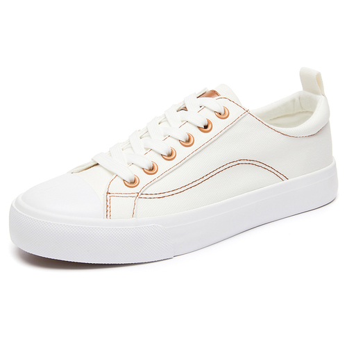   Classic Canvas Upper Sneakers White Lace Upper Sole Canvas Shoes For Women