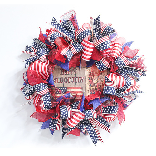 2023 America Independence Day Home Wall Party Hanging Decorations 4th of July Handcrafted Hanging Wreaths Home Decoratio
