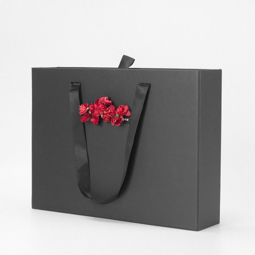  fashion luxury black drawer box paper bag cardboard hard box printing  holiday gift bag