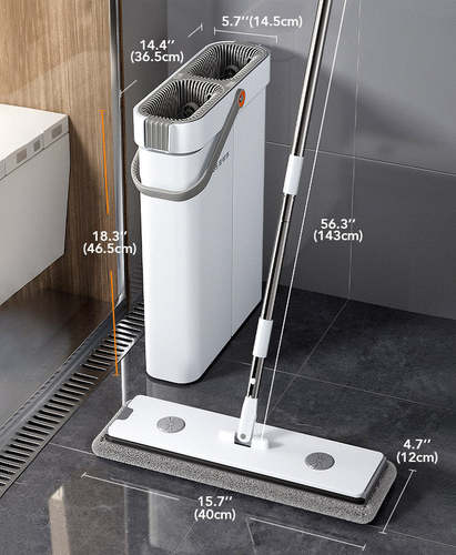 Joybos Mop and Bucket with Self Wringer Set  Upgraded Square Microfiber Spinning Mop Clean Dirty Water Separate Design