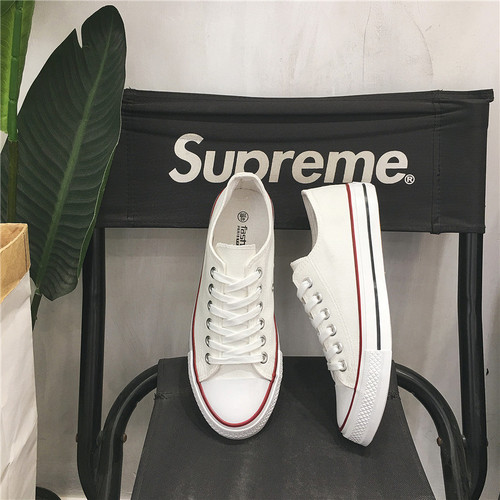  Direct  Classic Low Cut Vulcanized Flat Plain Blank White Black Casual Canvas Shoes Sneakers for women 