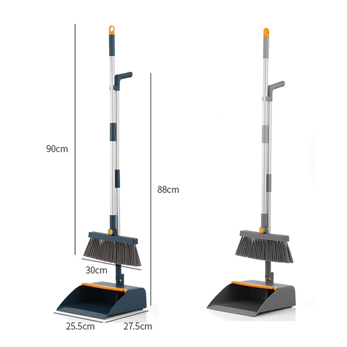 Home floor sweeping PET broom and upright stand dustpan set