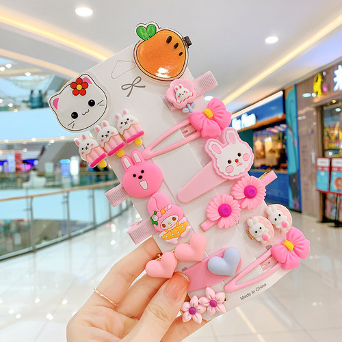 Children's hair clips 14-piece set of new cute color girls do not hurt hair baby hairpin princess side clip hair accesso