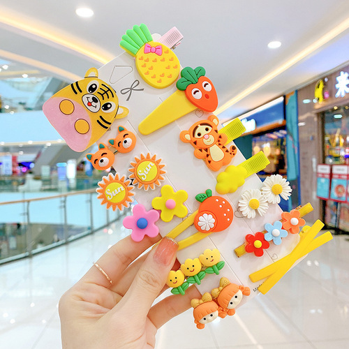 Children's hair clips 14-piece set of new cute color girls do not hurt hair baby hairpin princess side clip hair accesso