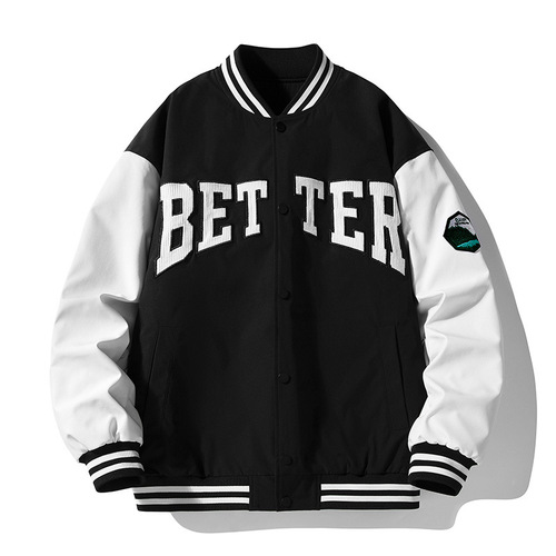   baseball loose casual varsity sport jersey jacket green blue baseball jacket for men