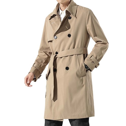 2023 spring and autumn new double-breasted trench coat men's fashion handsome coat English style long coat
