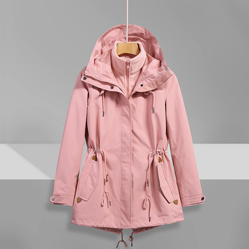 Ladies Girls' 2 Pieces Waterproof Fleece Equestrian Riding Windbreaker Outdoor Winter Women'S Jacket