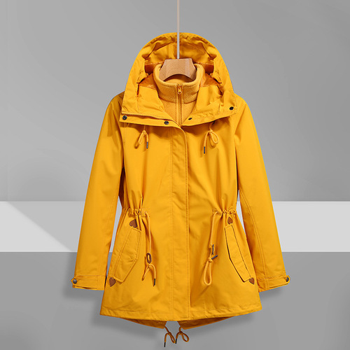 Ladies Girls' 2 Pieces Waterproof Fleece Equestrian Riding Windbreaker Outdoor Winter Women'S Jacket