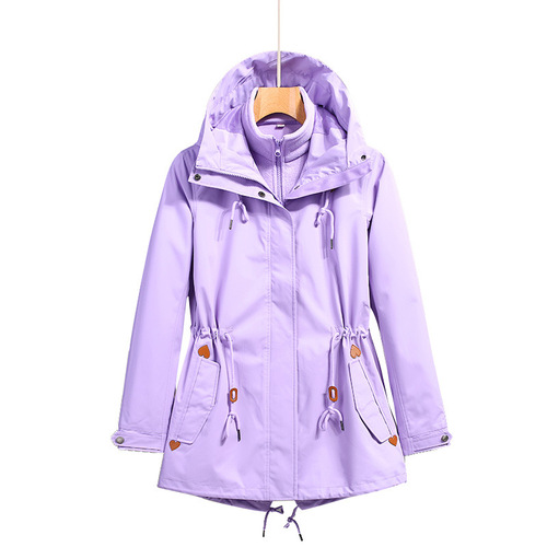 Ladies Girls' 2 Pieces Waterproof Fleece Equestrian Riding Windbreaker Outdoor Winter Women'S Jacket