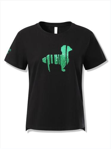 Girls' blouse Fashion Printing Ice cotton Drop shoulder Round neck Women's t-shirts