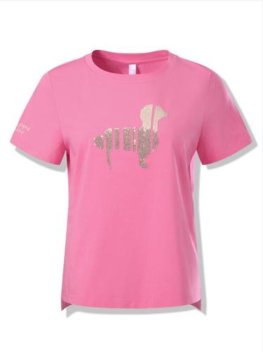 Girls' blouse Fashion Printing Ice cotton Drop shoulder Round neck Women's t-shirts