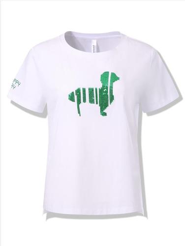 Girls' blouse Fashion Printing Ice cotton Drop shoulder Round neck Women's t-shirts