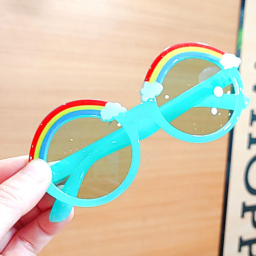 BELLEWORLD summer fashion flower strawberry colorful round sun glasses plastic shades 17colors kids sunglasses for boys 