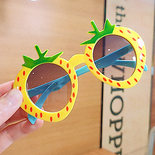 BELLEWORLD summer fashion flower strawberry colorful round sun glasses plastic shades 17colors kids sunglasses for boys 