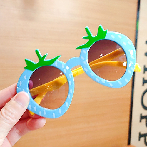 BELLEWORLD summer fashion flower strawberry colorful round sun glasses plastic shades 17colors kids sunglasses for boys 