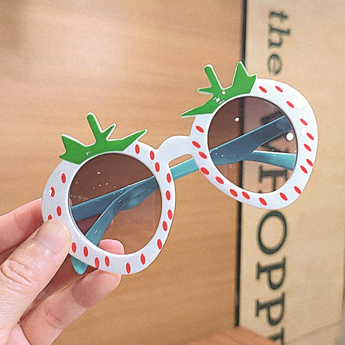 BELLEWORLD summer fashion flower strawberry colorful round sun glasses plastic shades 17colors kids sunglasses for boys 