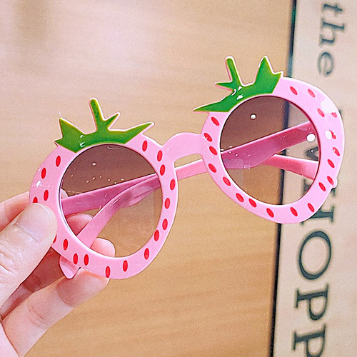 BELLEWORLD summer fashion flower strawberry colorful round sun glasses plastic shades 17colors kids sunglasses for boys 