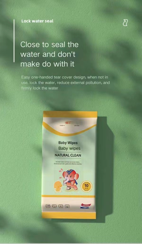 10 Pieces Portable Small Packaging mini Towel Cleaning Disposable Children's Wet Tissue Small Bag