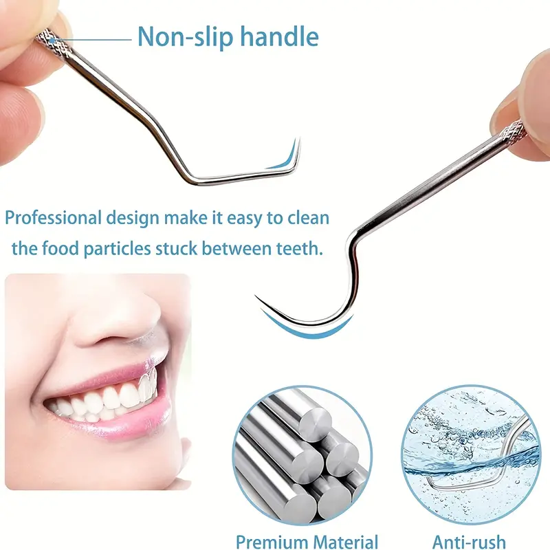 Reusable Metal Toothpicks Tooth Cleaning Kit With Keychain Holder For Outdoor Picnic Camping Traveling