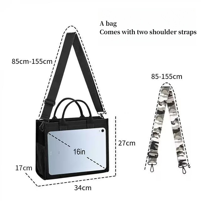 Fashion canvas Tote bag new shoulder back crossbody handbag casual men's and women's anti-splash Tote bag
