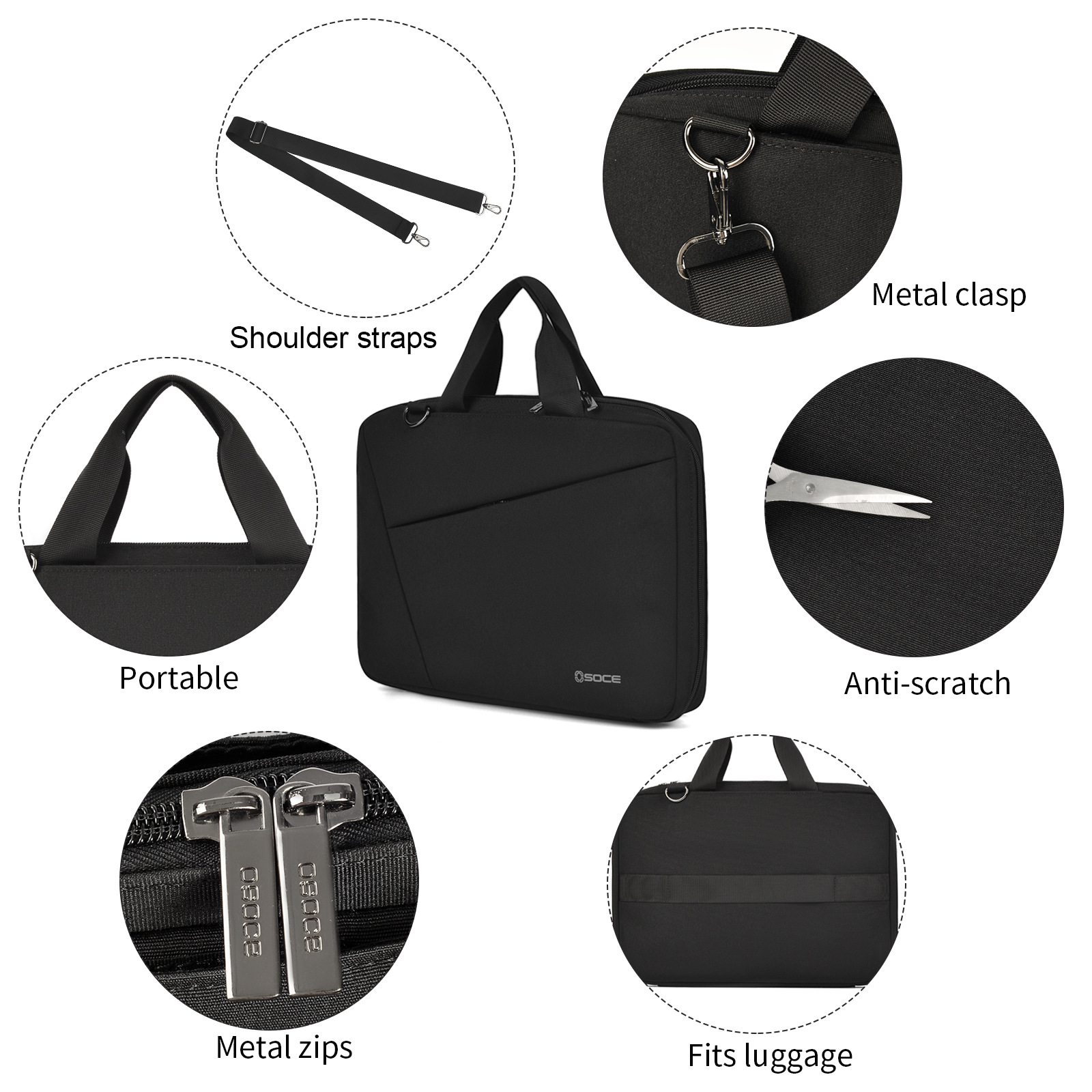 Waterproof and shock-proof multifunctional handbag Commuter business laptop bag Men's and women's briefcases
