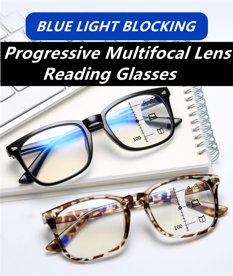 Progressive multifocal floral hawksbill blue light blocking far near 2023woman man bifoc read glasses