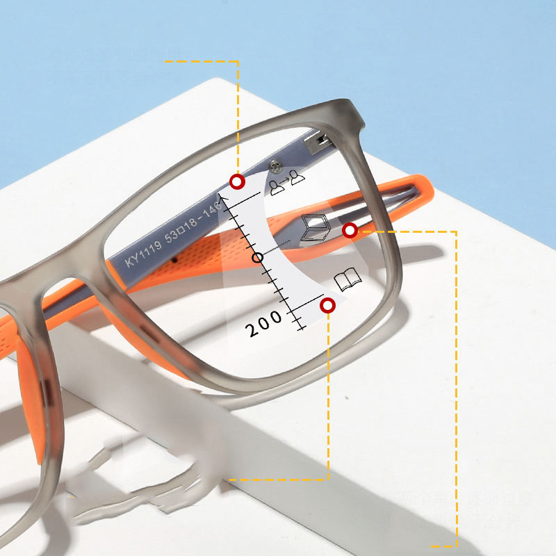 Fashion Luxury Square Women Men Multifocal Progressive   Sports Reader Anti Blue Light Reading Glasses 2023
