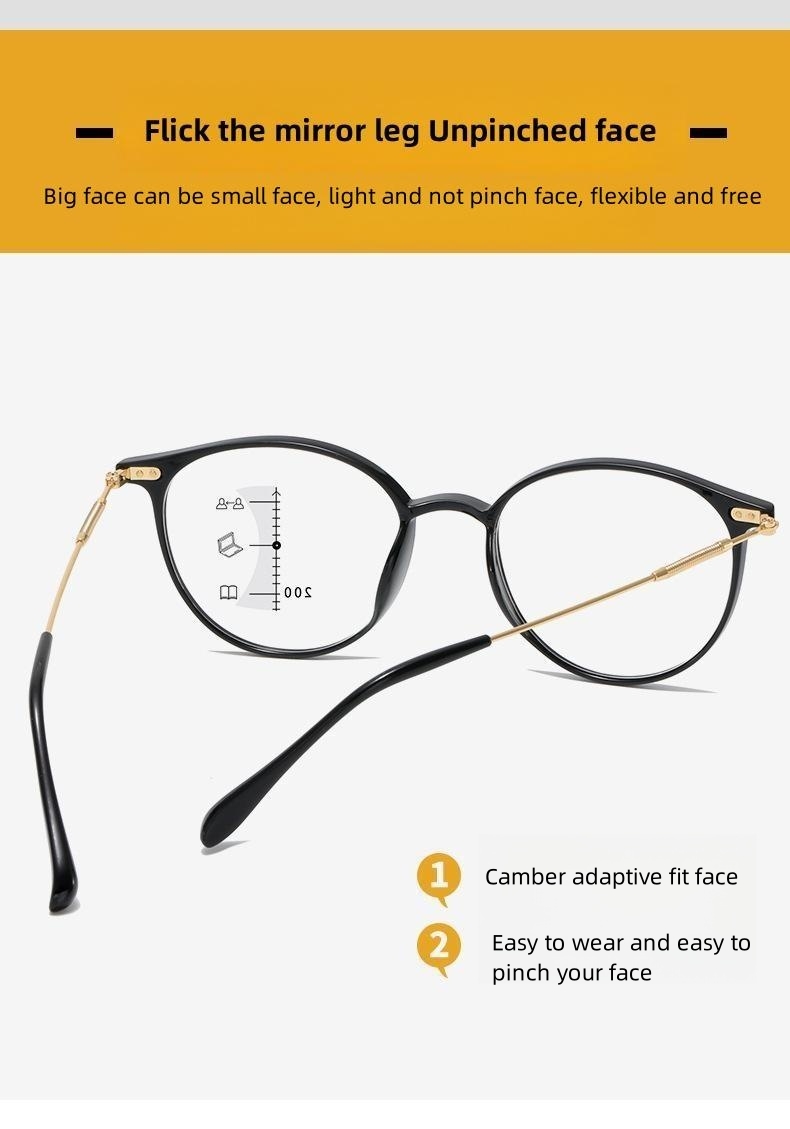 2023 New Fashion Blue Light Blocking Adjustable Vision Focus Reading Glasses Ultralight Eyewear for Men and Women