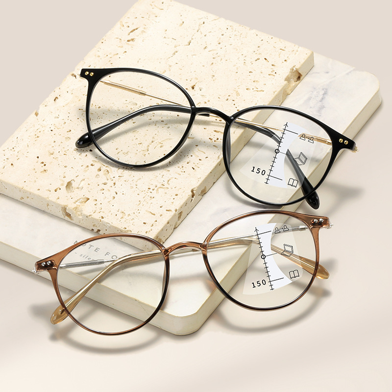 2023 New Fashion Blue Light Blocking Adjustable Vision Focus Reading Glasses Ultralight Eyewear for Men and Women