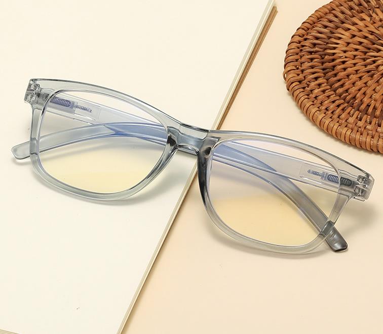 New anti-blue spring reading glasses for men and women fashion square frame retro reading glasses