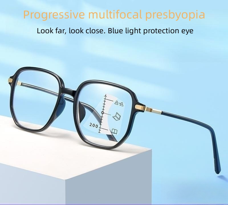 Fashion progressive multi-focus reading glasses anti-blue light in the elderly near and far dual-purpose reading glasses