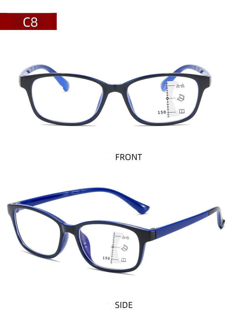 Ultra-light multi-focus reading glasses Fashion reading glasses anti-blue light reading zoom