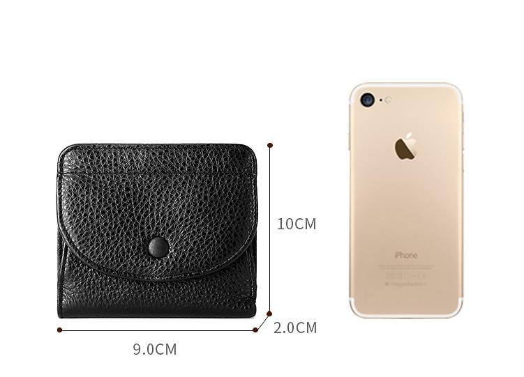 Hot coin change Baotou layer natural drop pattern leather solid color buckle small wallet leather wallet
