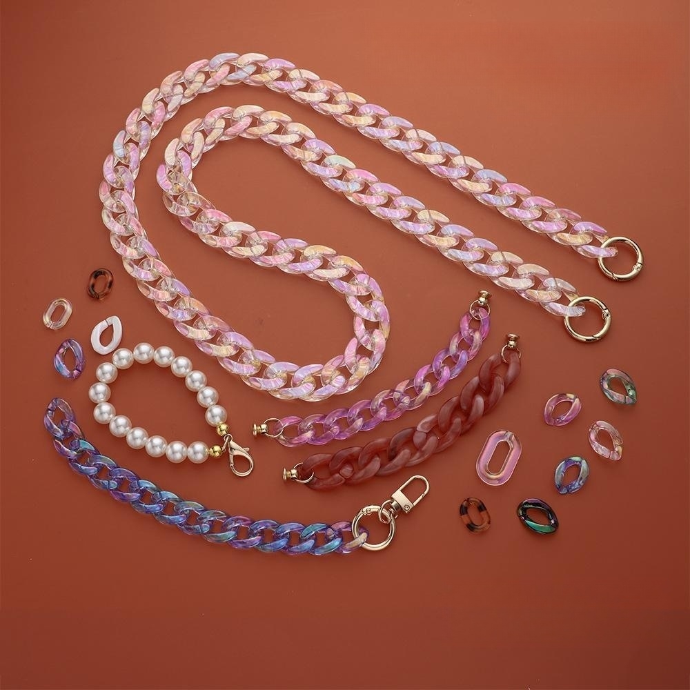 Quality Pearl Bag Chain Single shoulder Crossbody Long strap Love Lobster Buckle Long strap Removable replacement strap