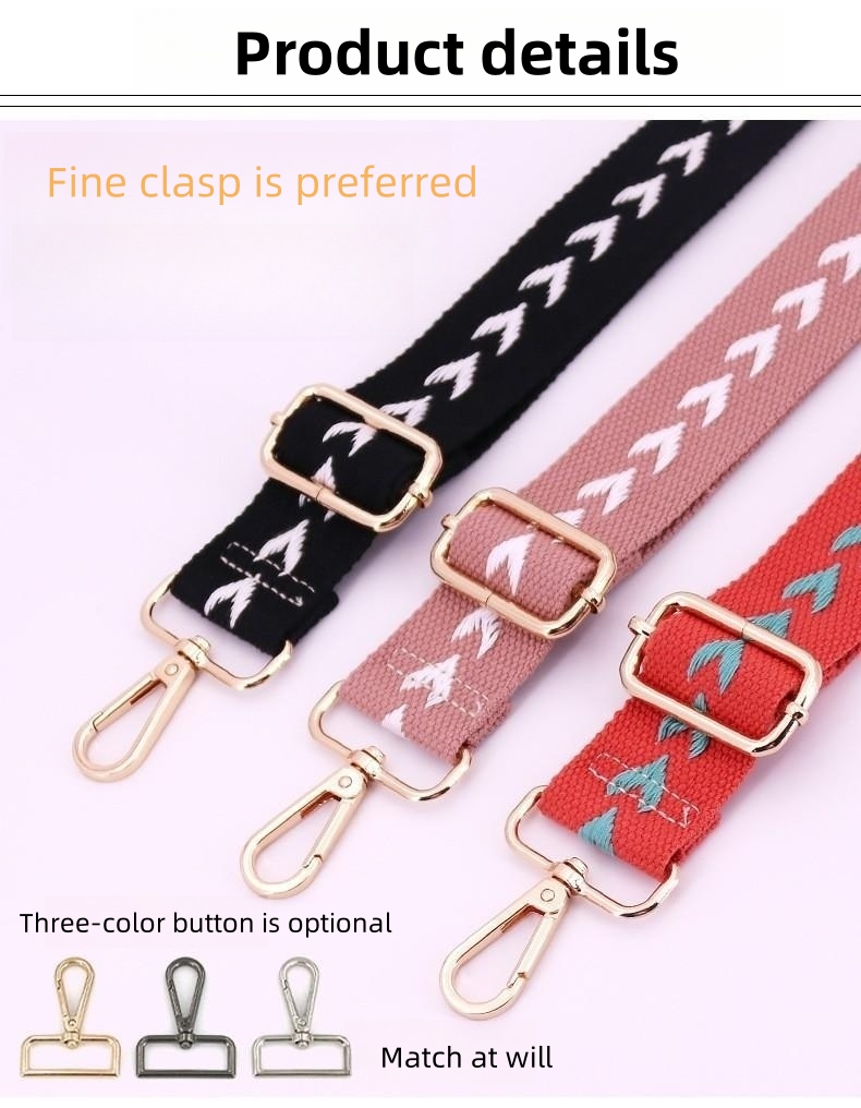 Adjustable strap 38mm wide strap Bag with new color contrast bag shoulder bandwidth strap