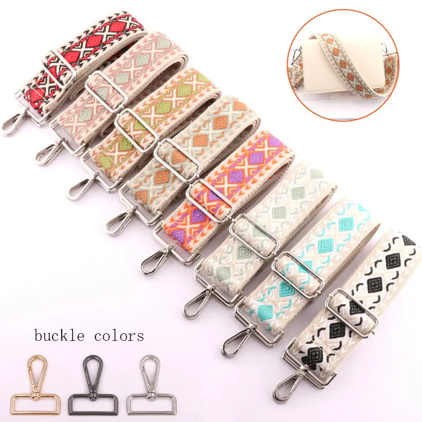 3.8cm jacquard bag strap Adjustable single shoulder crossbody bag for women replace long back strap
