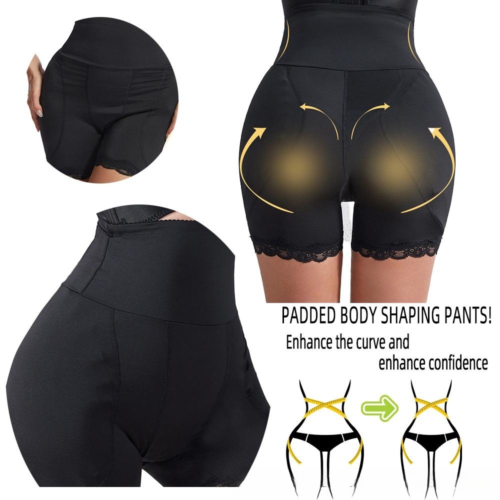 Plus-size high-waisted belly pants Fake butt pants Body pants full hips corset hip lift pants spongy cushion full hips