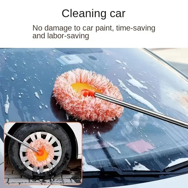 Mopping dust dusting Dust sweeping wall ceiling car wash household retractable car wash mop dual-purpose mop