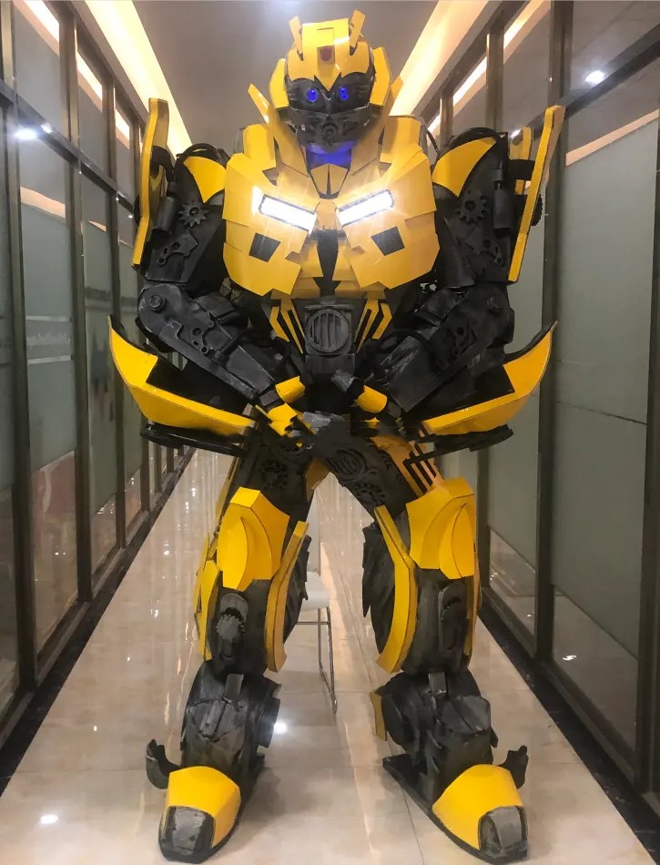 Good Quality Handmade Kids Party Realistic Yellow Robot Costume