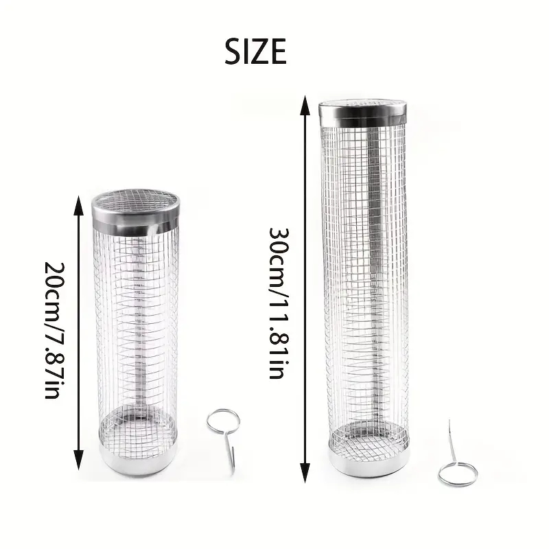Stainless steel barbecue net Camping BBQ Outdoor barbecue net barbecue basket rolling barbecue cage