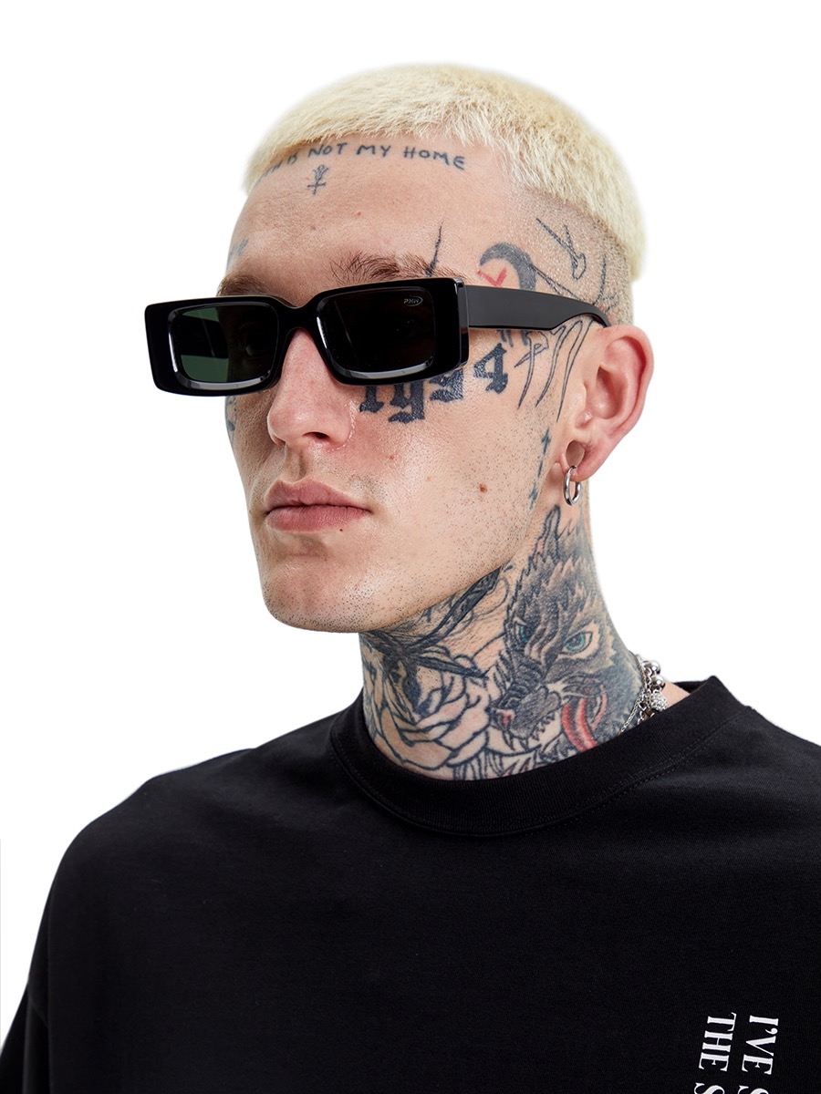 Square Frame sunglasses Hip Hop style black brown polarized hipster pair sunglasses