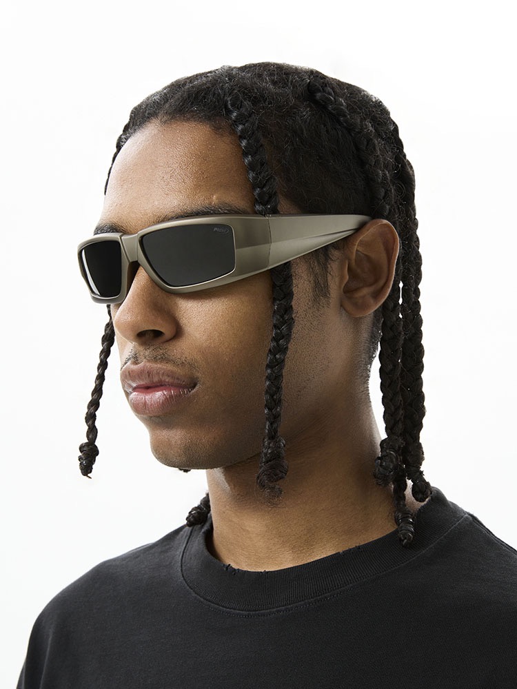 Sports retro black ultra Pioneer sunglasses Y2K Mirror Hip Hop style sunglasses American High Street