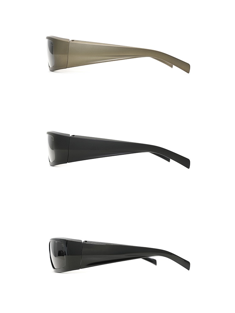 Sports retro black ultra Pioneer sunglasses Y2K Mirror Hip Hop style sunglasses American High Street