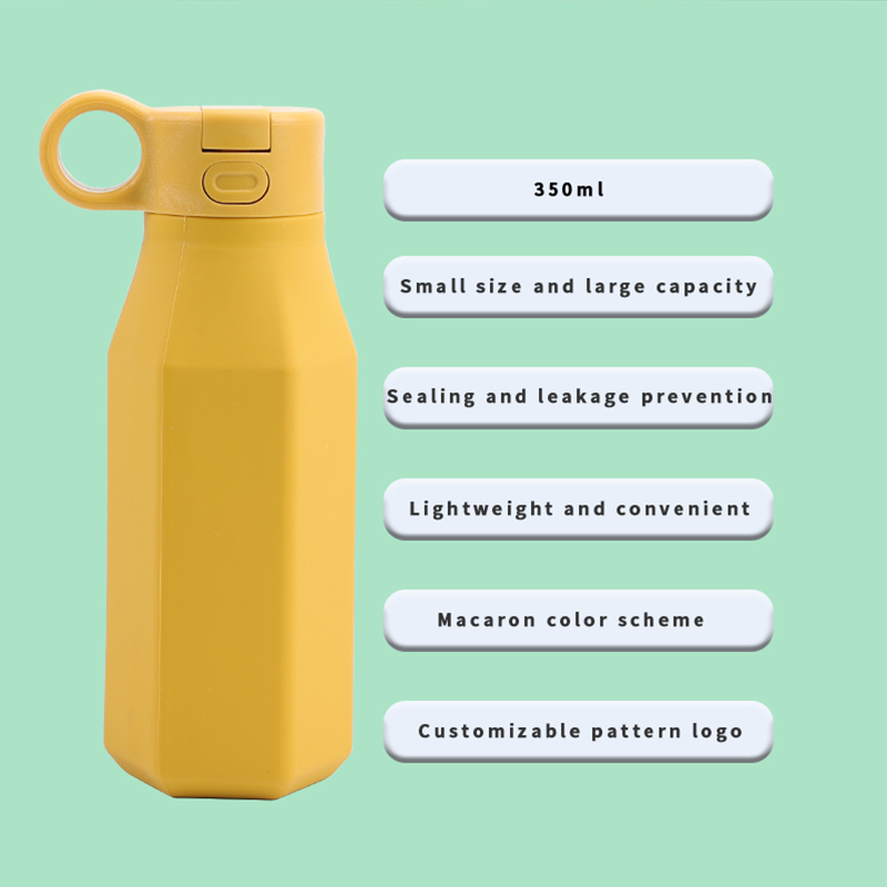 Water bottle Children drink travel bottle Baby silicone feeding bottle with straw.