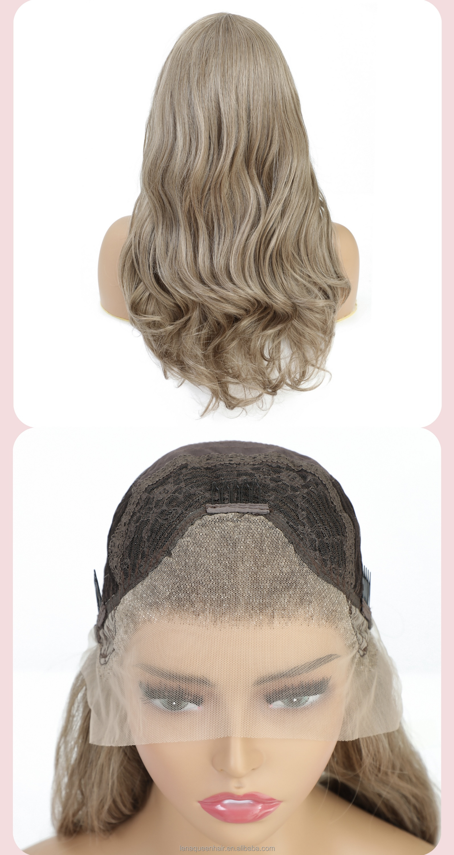 Blonde Beauty mixed high-gloss future Tula fiber hair wig synthetic wave front wig for women holding a wedding showcase