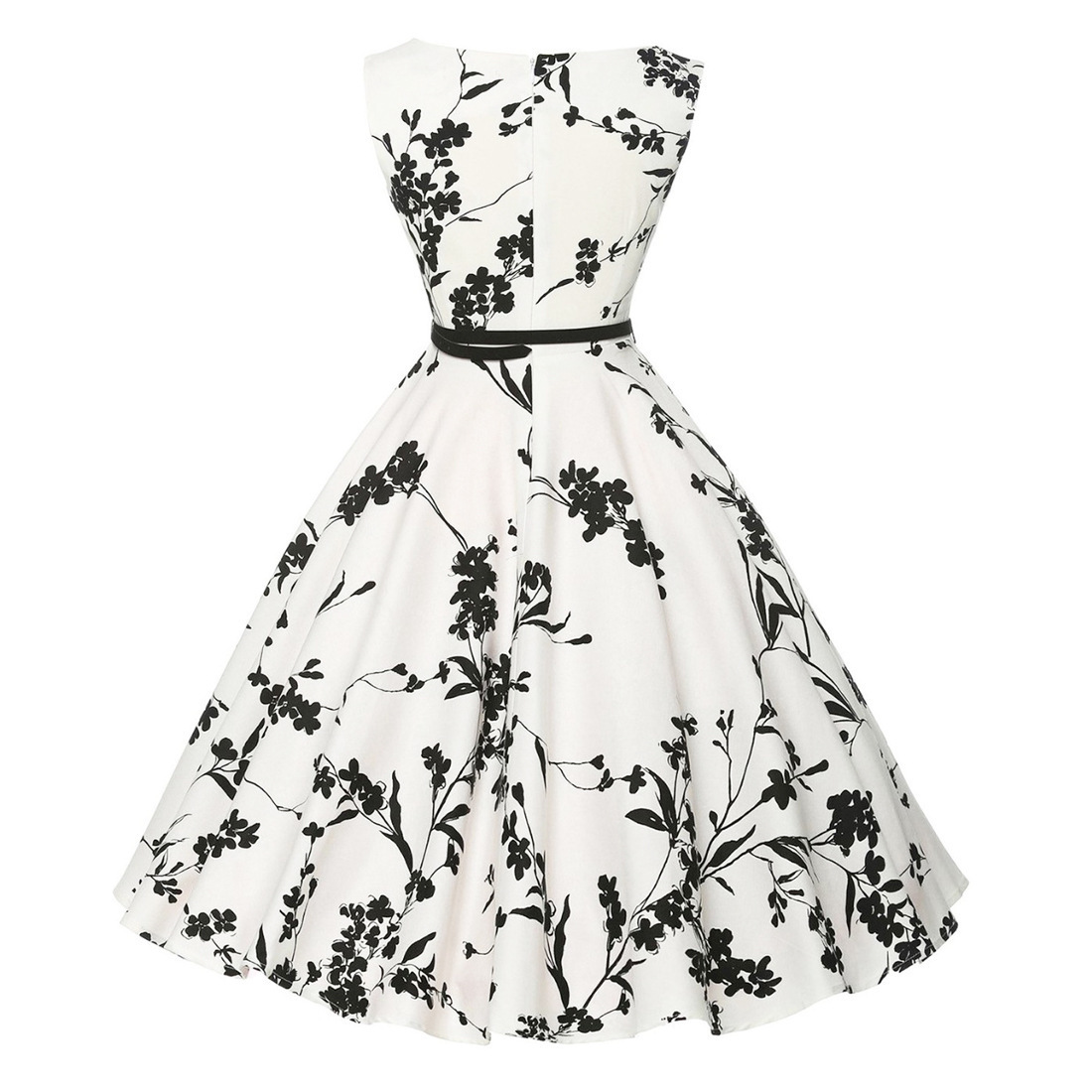 Sleeveless old tea dress with inner collar